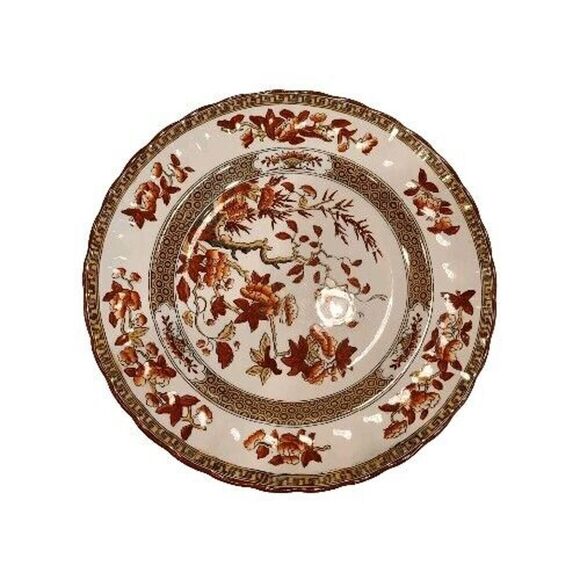 VTG Copeland Spode India Tree Orange Rust 7.½" Scalloped Salad Plate Red Trim - Picture 2 of 10